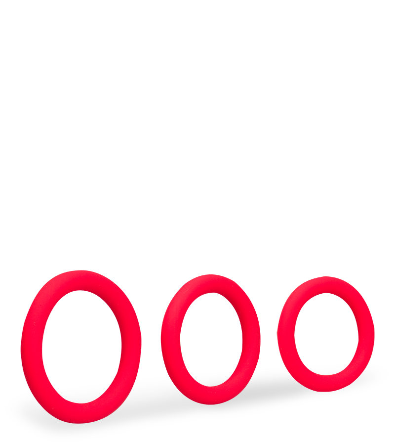 Cockring-Set aus medizinischem Silikon 3-teilig Zoom