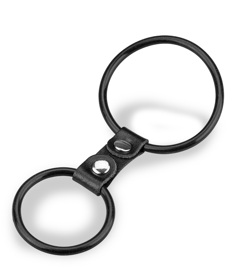 Doppel-Penisring aus Silikon und Kunstleder