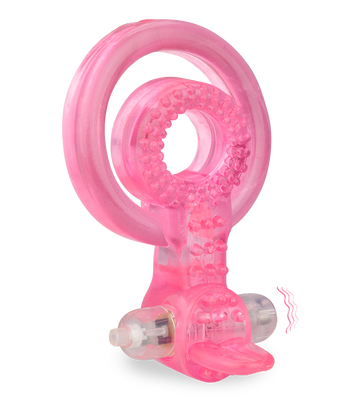 Doppel-Penisring mit Minizunge und Vibration