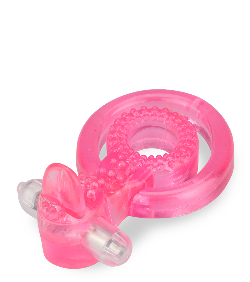 Doppel-Penisring mit Minizunge und Vibration