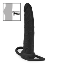 Laden Sie das Bild in den Galerie-Viewer, Doppeldildo mit Penis- und Hodenring