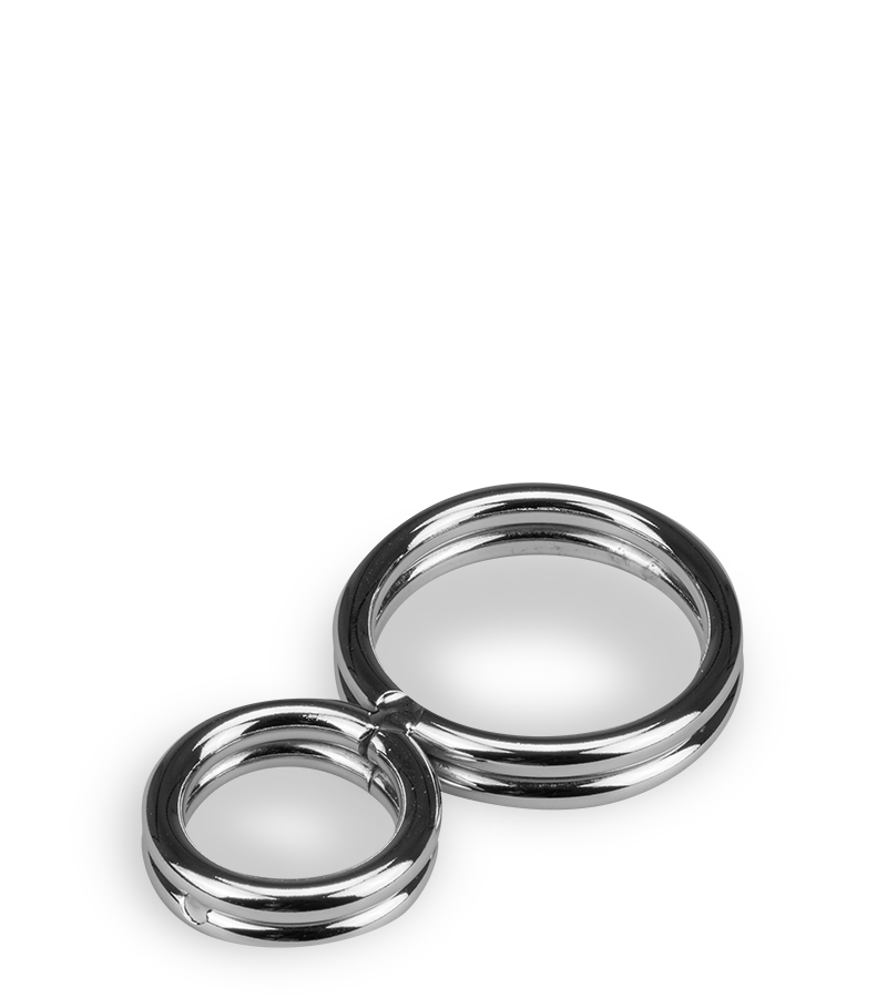 Doppelter Edelstahl-Penisring Eight