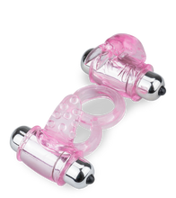 Laden Sie das Bild in den Galerie-Viewer, Doppelter Vibro-Penisring mit Klitorisreizer