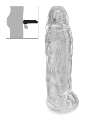 Durchsichtige Penishülle mit Hodenring