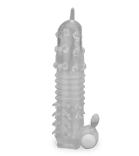 Laden Sie das Bild in den Galerie-Viewer, Durchsichtige Vibro-Penishülle mit Noppen