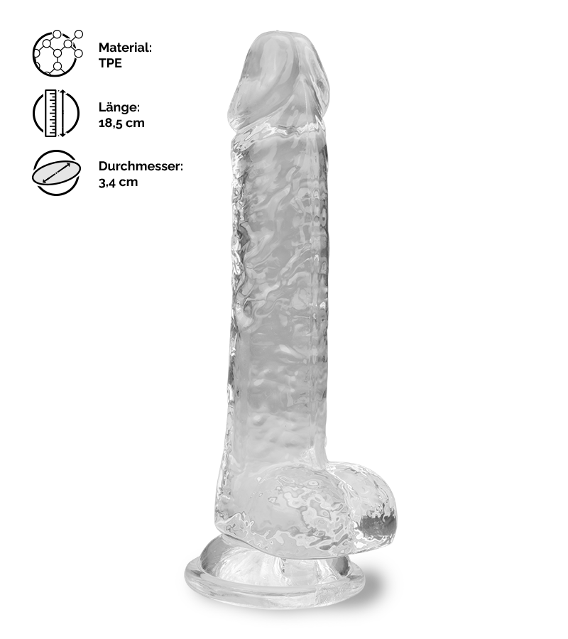 Durchsichtiger Saugnapf-Dildo Casper