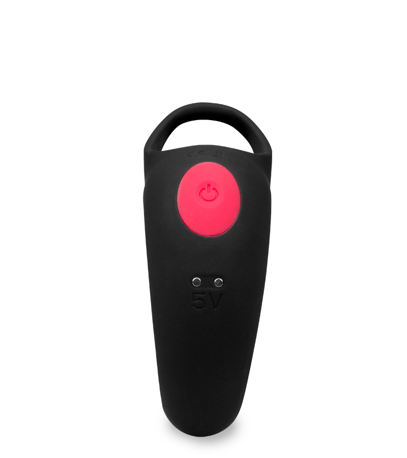 Ferngesteuerter Hoden-Massager mit Doppel-Cockring Shape