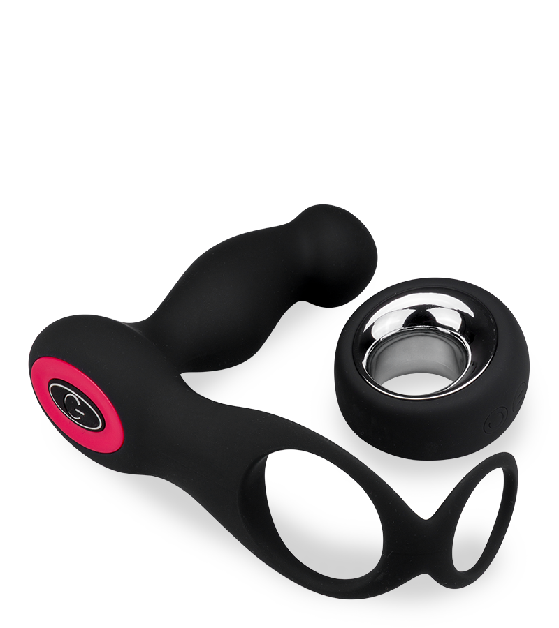 Ferngesteuertes Prostata-Sextoy mit Penis- und Hodenring