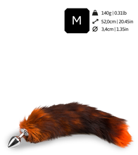 Laden Sie das Bild in den Galerie-Viewer, Foxtail-Analplug in Schwarz-Orange