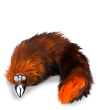 Laden Sie das Bild in den Galerie-Viewer, Foxtail-Analplug in Schwarz-Orange