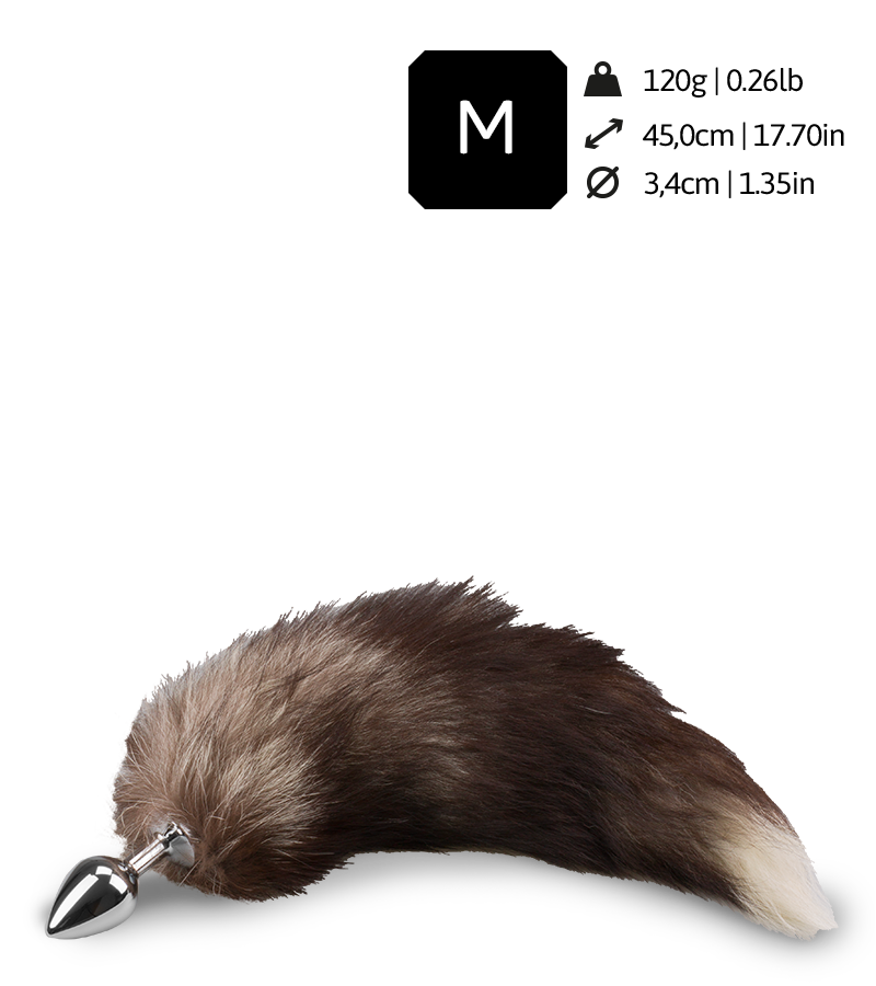 Foxtail-Buttplug in Schwarz-Weiß