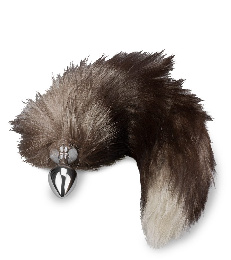 Foxtail-Buttplug in Schwarz-Weiß