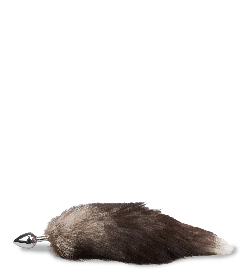 Foxtail-Buttplug in Schwarz-Weiß