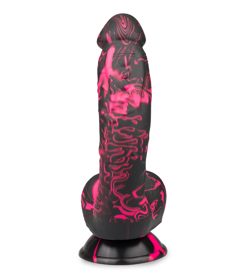 Gebogener Silikon-Dildo mit Saugnapf