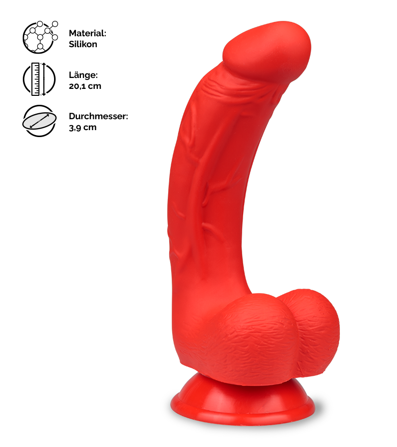 Gebogener Silikon-Dildo mit Saugnapf