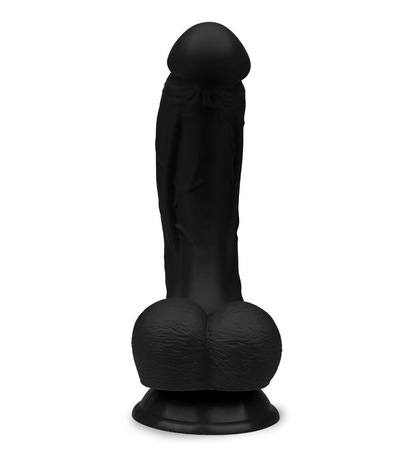 Gebogener Silikon-Dildo mit Saugnapf