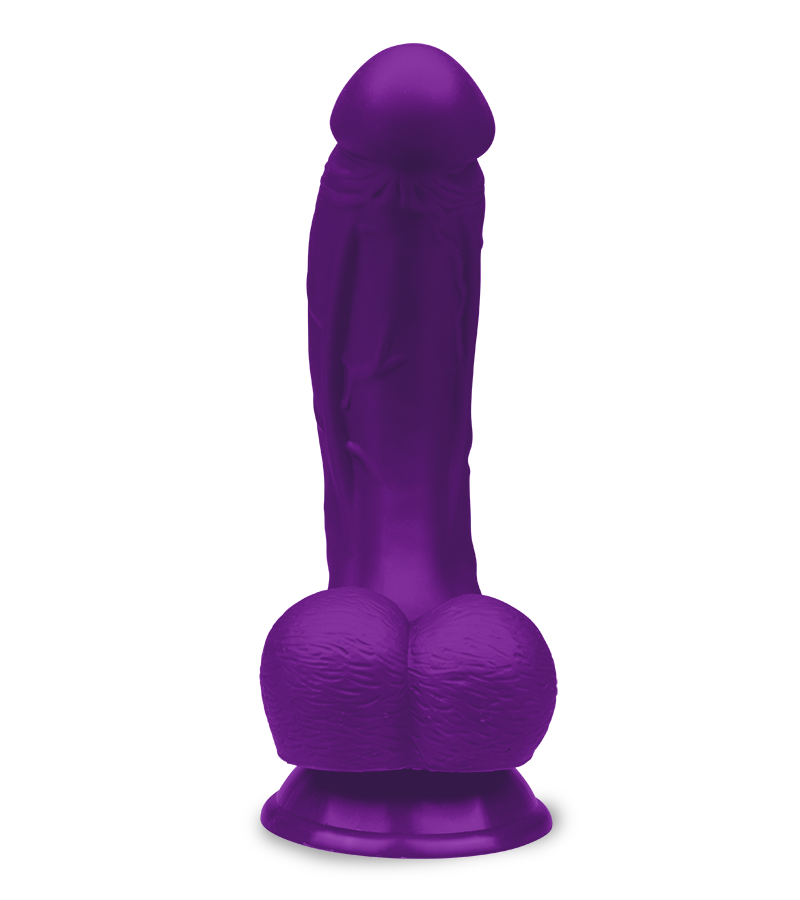 Gebogener Silikon-Dildo mit Saugnapf