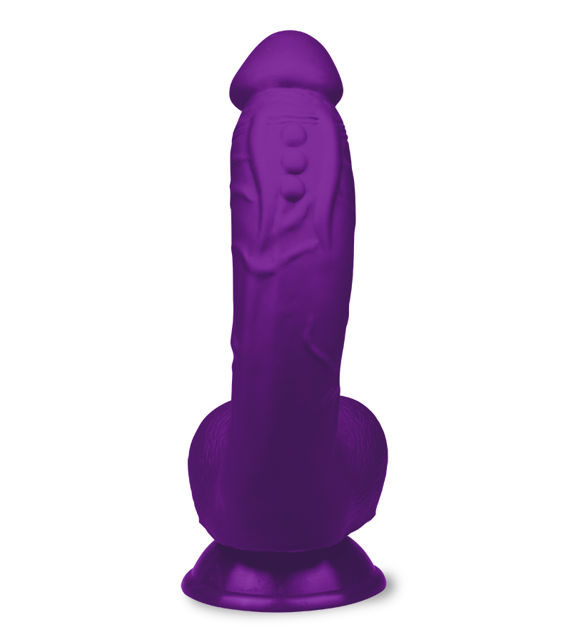 Gebogener Silikon-Dildo mit Saugnapf