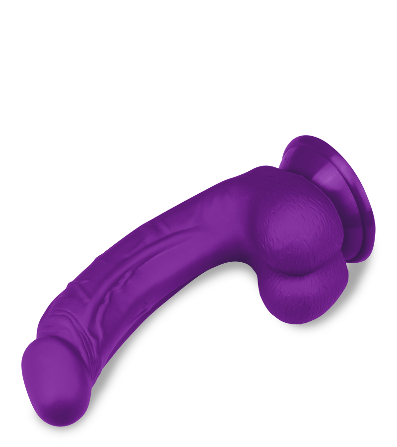 Gebogener Silikon-Dildo mit Saugnapf