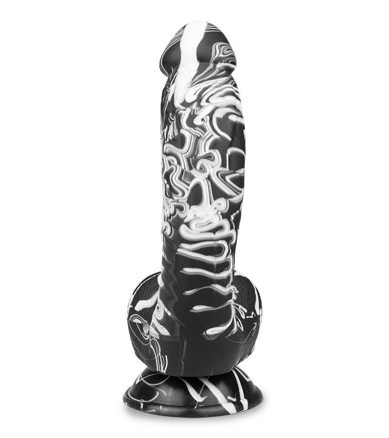 Gebogener Silikon-Dildo mit Saugnapf