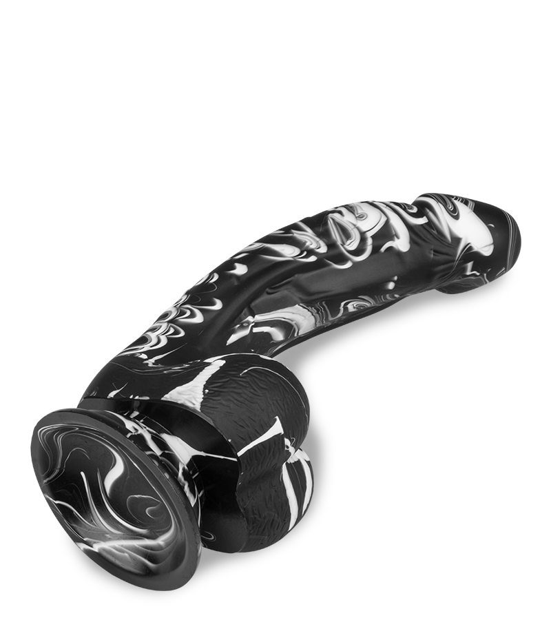 Gebogener Silikon-Dildo mit Saugnapf