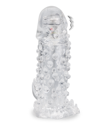 Genopptes Sleeve mit vibrierender Eichel