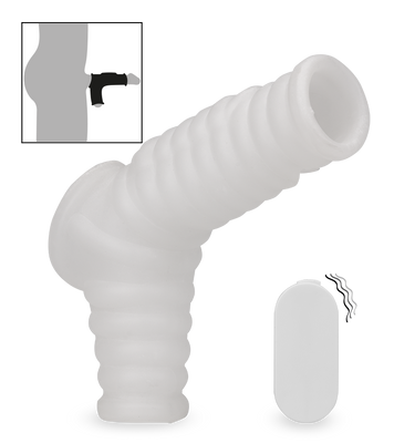 Gerippte Penismanschette mit Vibration Everest
