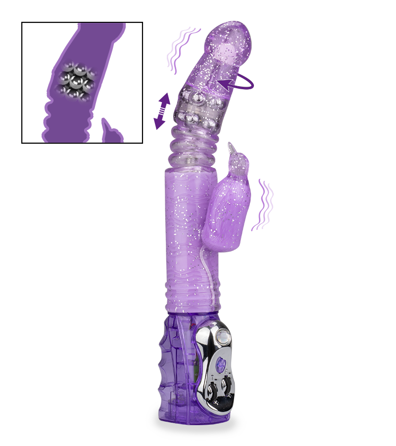 Glitzer-Rabbit Pinguin mit Stoßfunktion