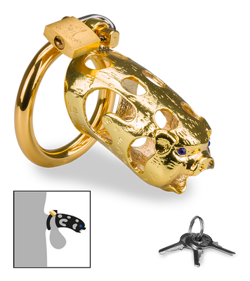 Goldfarbener Keuschheitsgürtel chinesische Astrologie Schwein