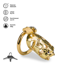 Laden Sie das Bild in den Galerie-Viewer, Goldfarbener Keuschheitsgürtel chinesische Astrologie Schwein