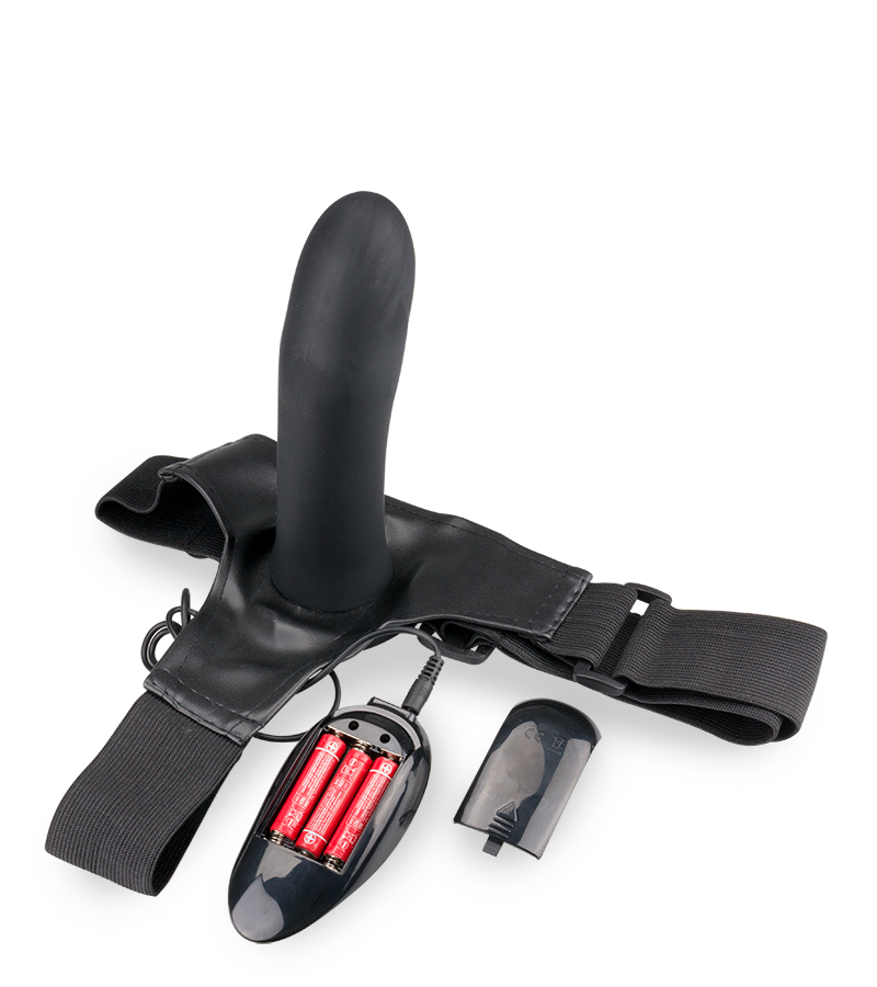 Hohler Strapon-Vibrator aus Silikon mit XL-Durchmesser