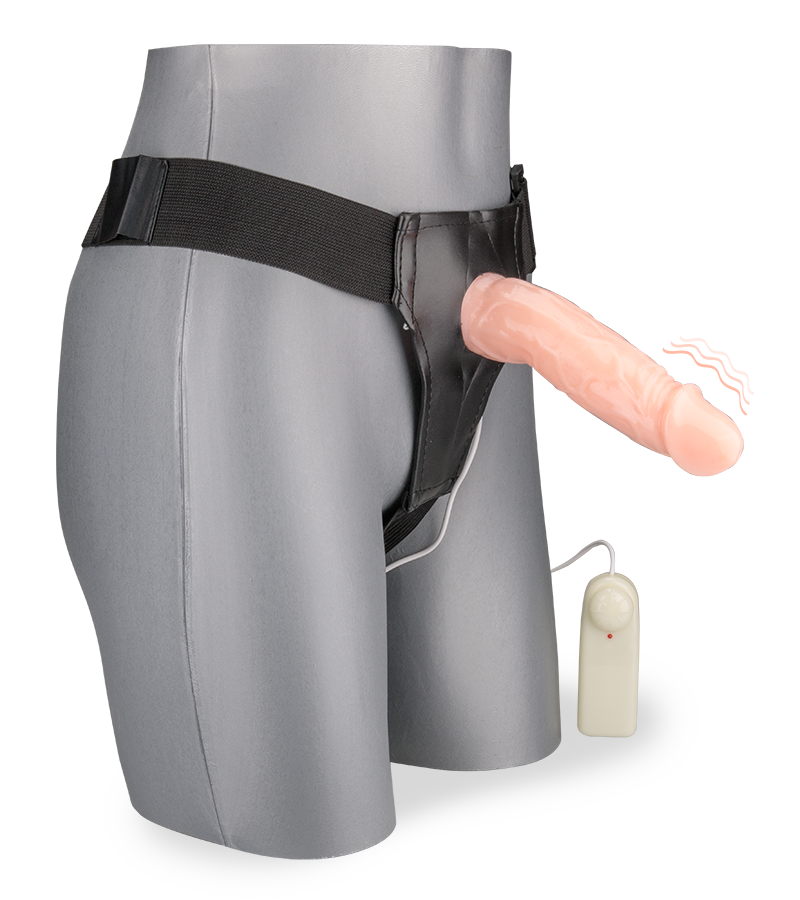 Hohler XL-Umschnalldildo mit Vibration