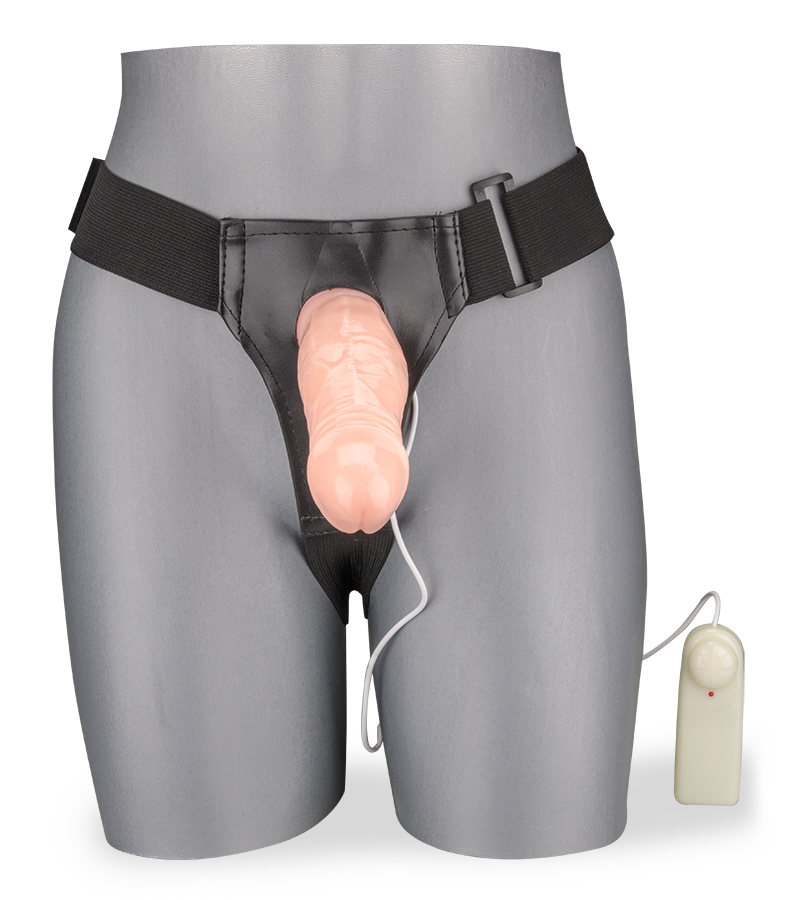 Hohler XL-Umschnalldildo mit Vibration