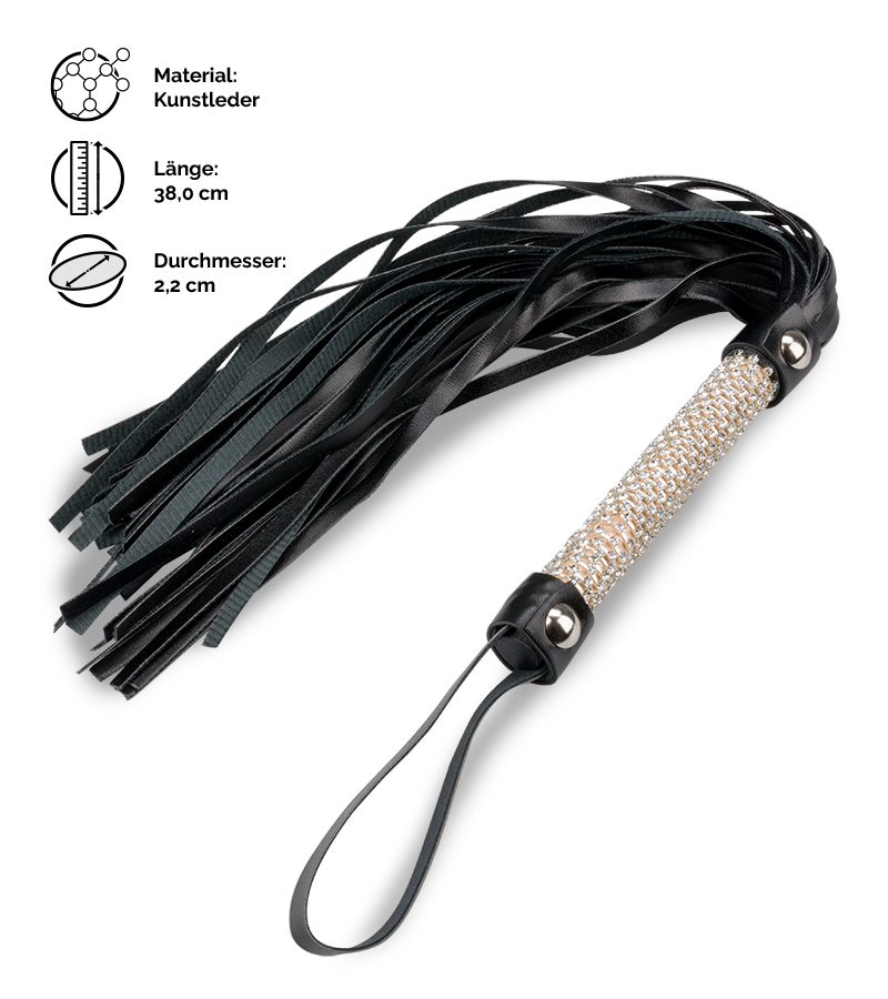 Kleine Riemenpeitsche mit Strass