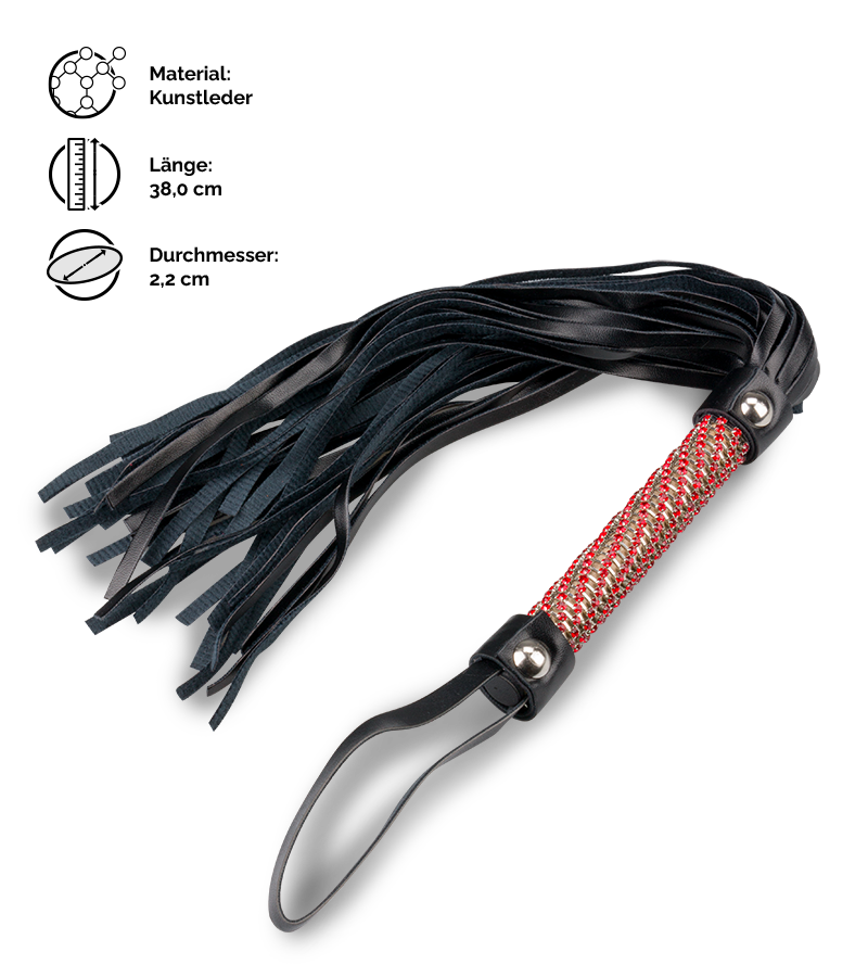 Kleine Riemenpeitsche mit Strass