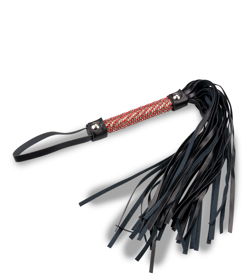 Kleine Riemenpeitsche mit Strass