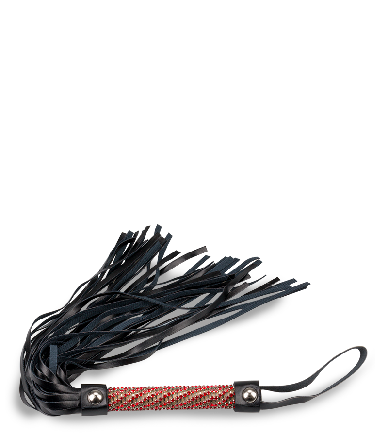 Kleine Riemenpeitsche mit Strass