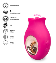 Laden Sie das Bild in den Galerie-Viewer, Klitorisstimulator mit vibrierender Zunge Kleopatra