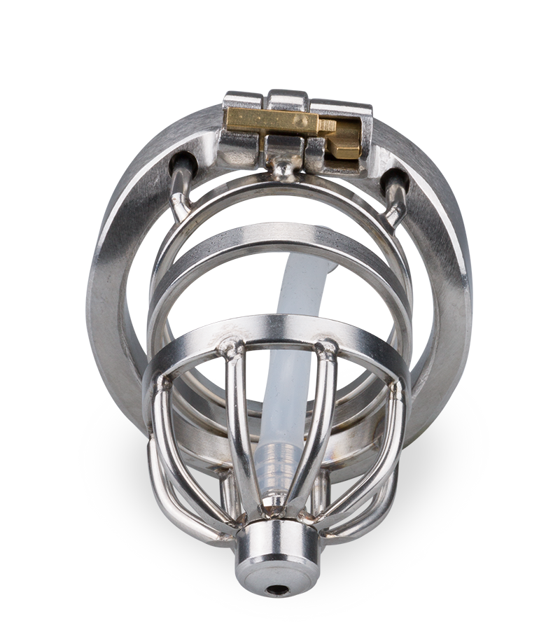 Kurzer Penis-Käfig mit Harnröhrenplug Judgment