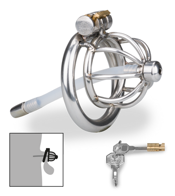 Kurzer Penis-Käfig mit Harnröhrensonde Repentance