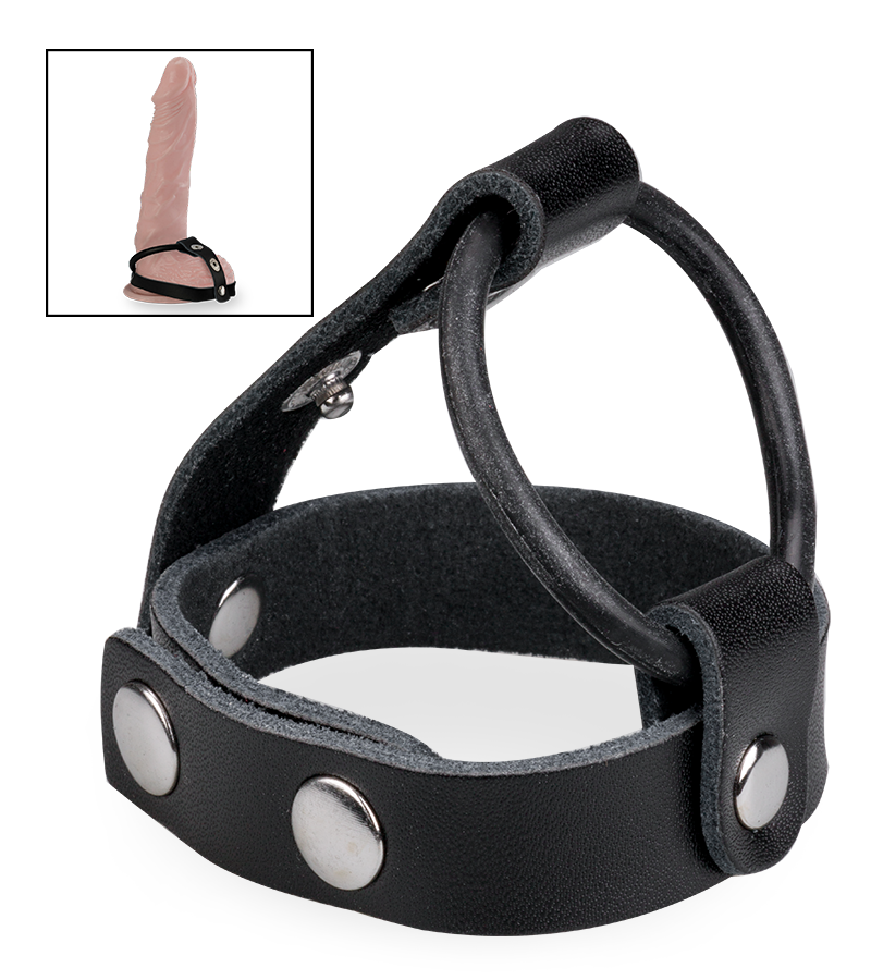 Leder-Penisring mit Druckknopf