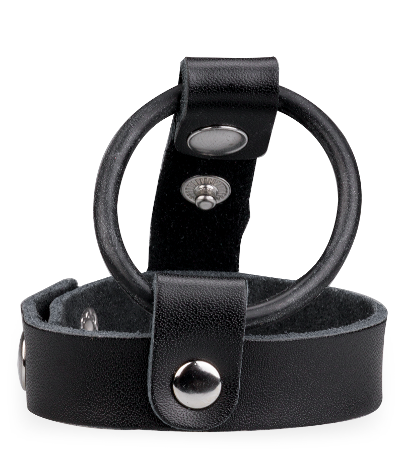 Leder-Penisring mit Druckknopf