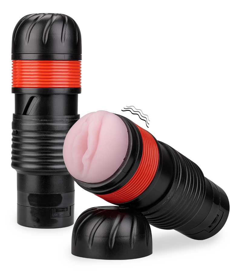 Manueller Teleskop-Masturbator mit Vibration