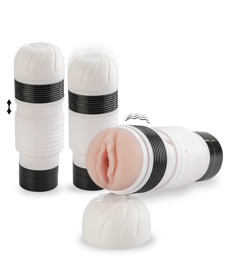 Manueller Teleskop-Masturbator mit Vibration