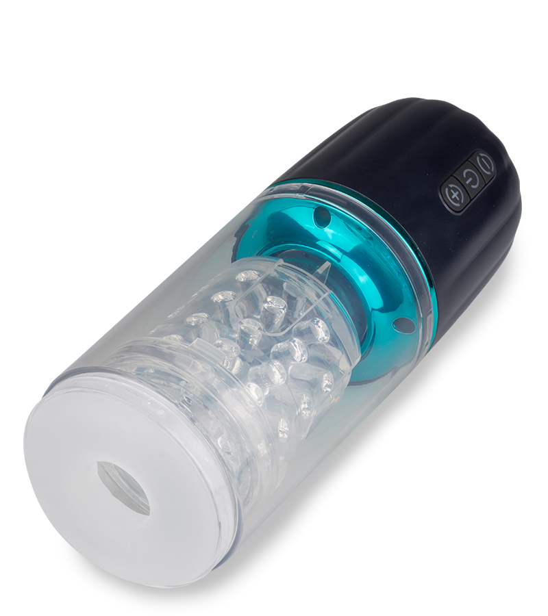 Masturbator mit Stoß- und Rotationsfunktion und Gelenk-Saugfuß Ricardo