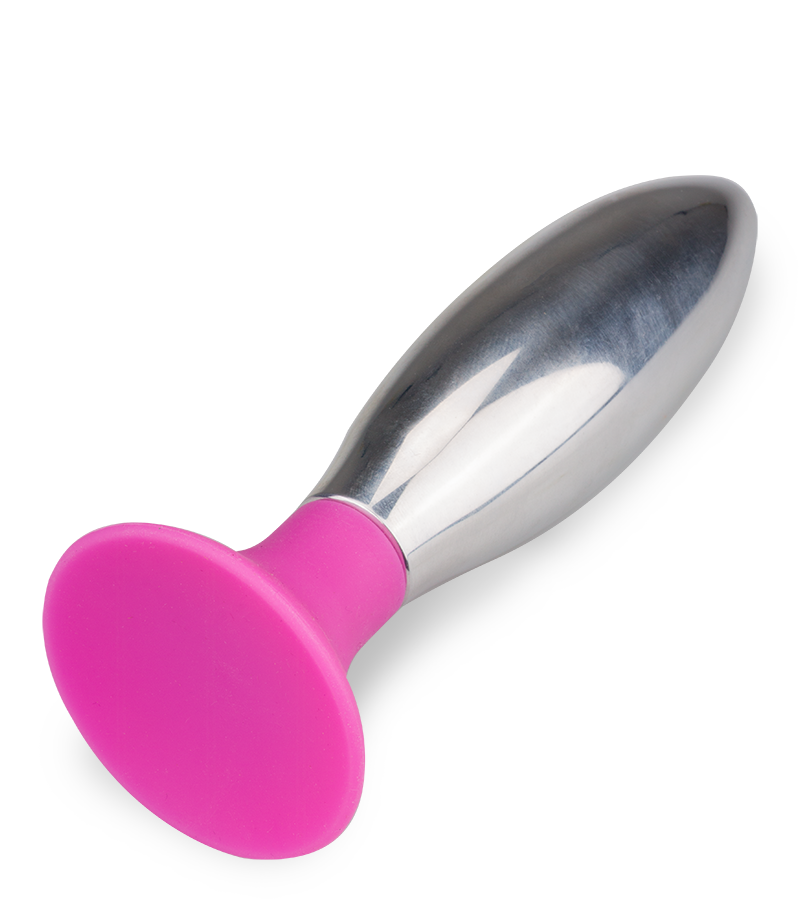 Metall-Analplug mit Saugfuß 10 cm