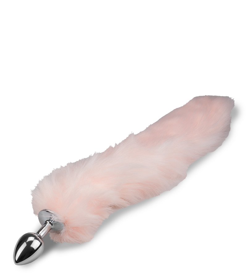 Metall-Plug mit rosa Foxtail aus Kunstfell