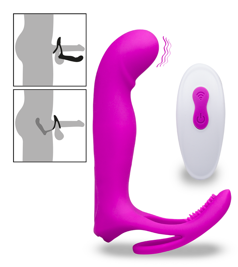 Multifunktionsvibrator mit Cockring Poly