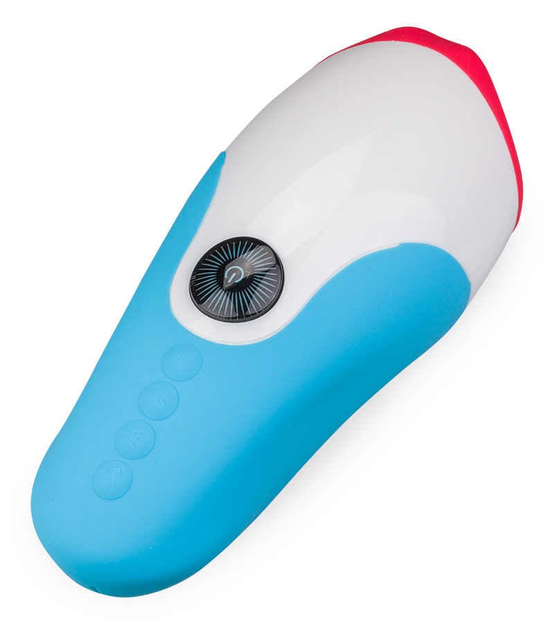 Mund-Masturbator mit Vibration und Heizung Blue Viper