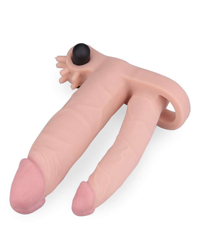 Penishülle mit Analdildo und Kitzlervibrator